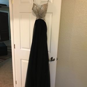 La Femme Beaded Chiffon Gown